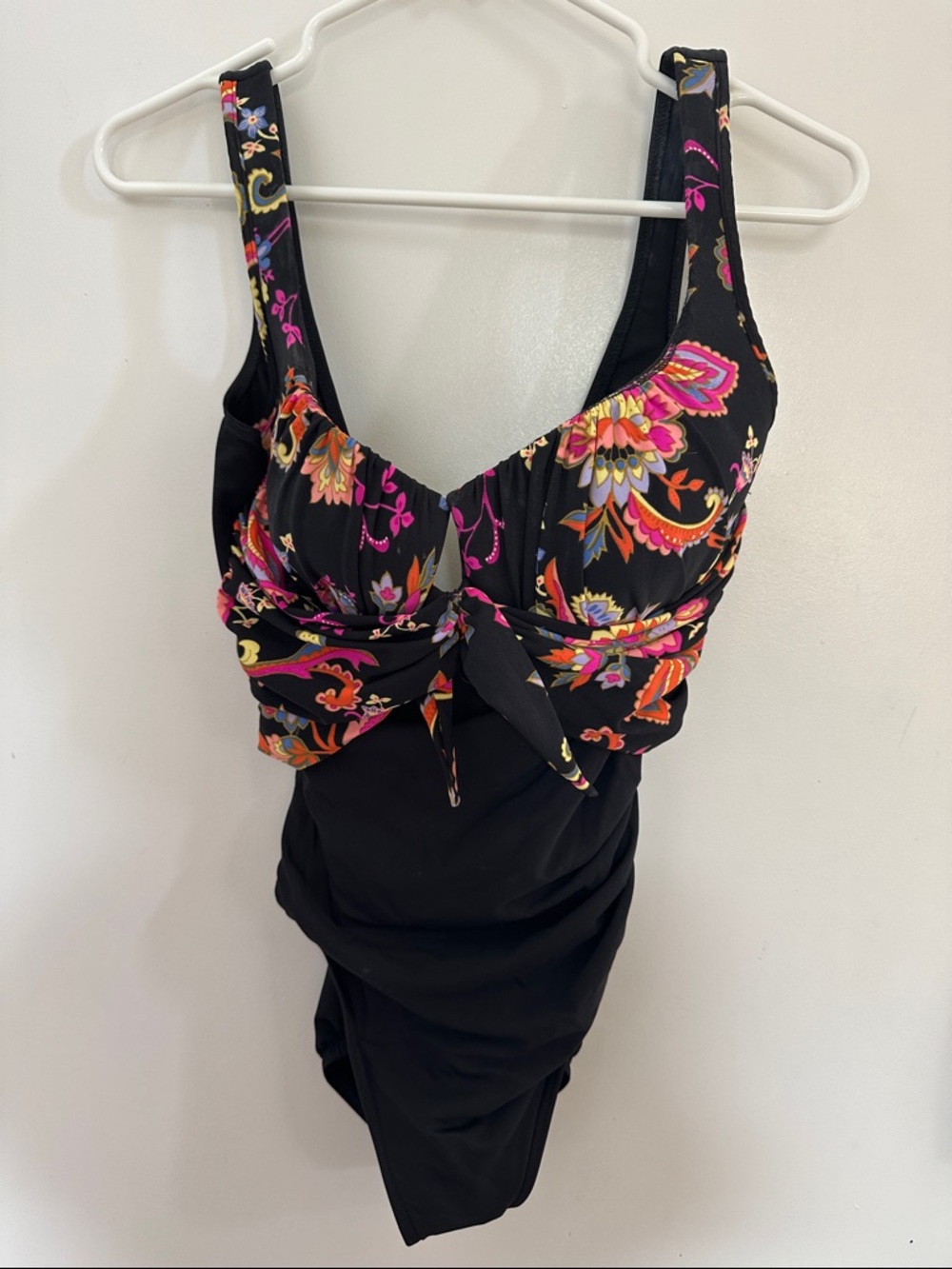 Miraclesuit Black One-Piece Swimsuit with Multicolor Floral Print